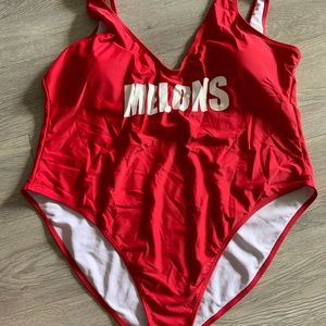 Boohoo Melons Red One Piece Swimsuit